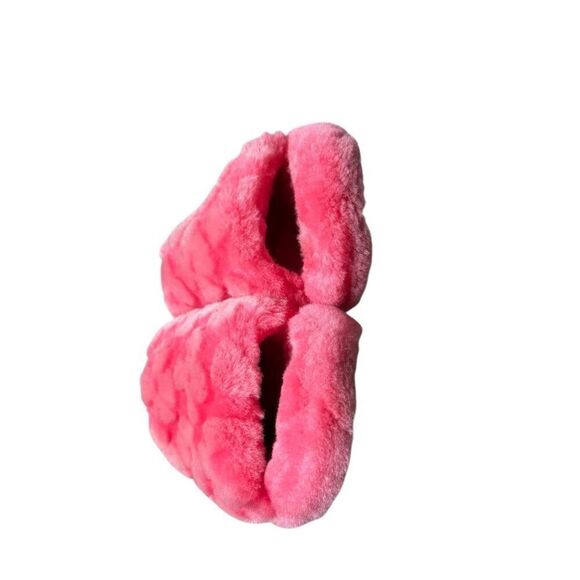 UGG Fluff Yeah Slide Poppy Strawberry Sorbet Sheepskin size 10 Pink Sandals Slip - Picture 11 of 12